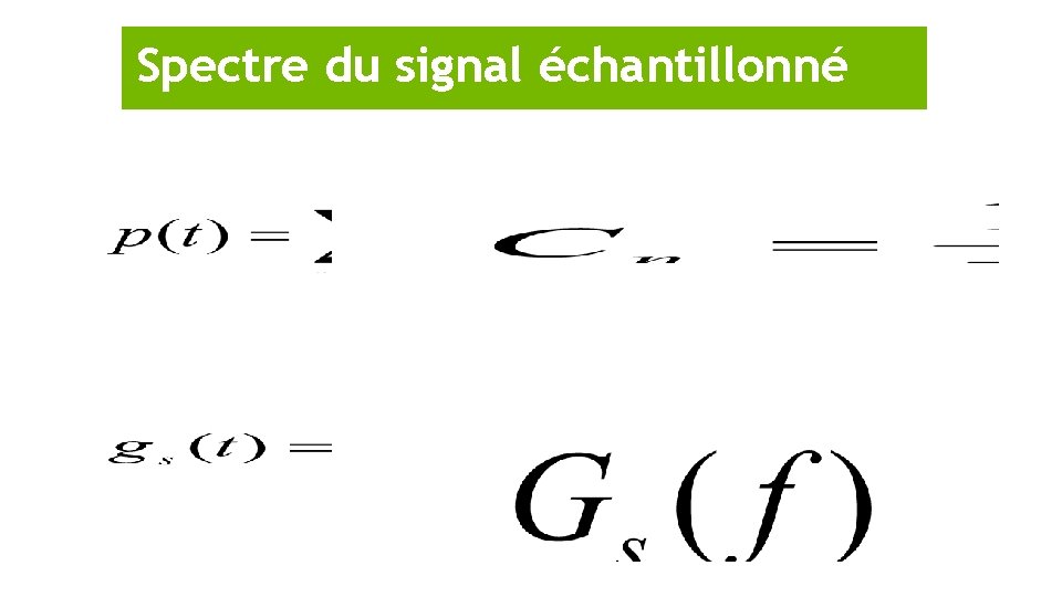 Spectre du signal échantillonné 
