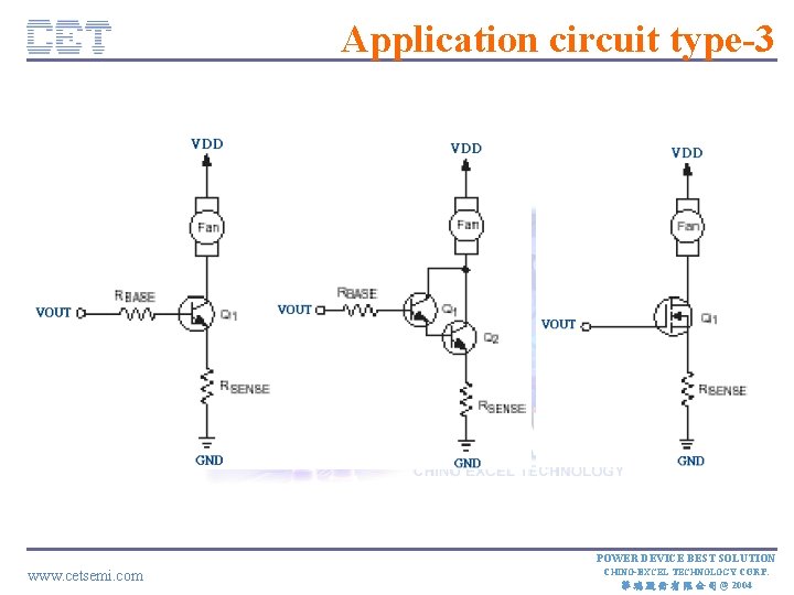 Application circuit type-3 CE TC ON FID E NT IA L POWER DEVICE BEST