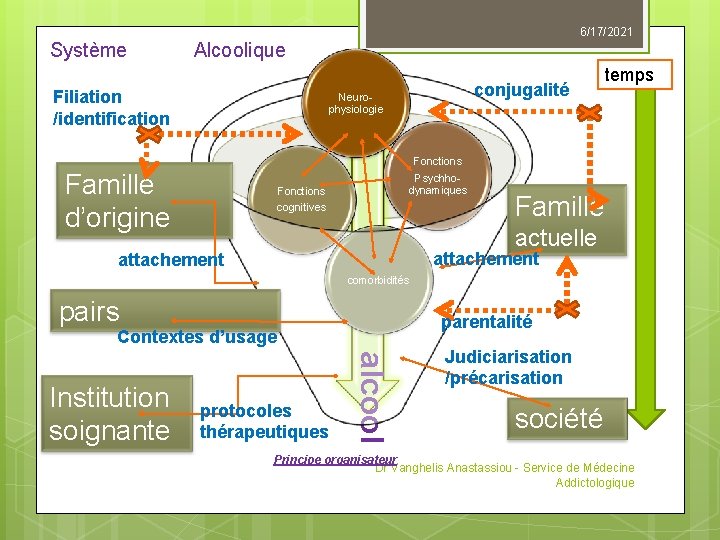 Système 6/17/2021 Alcoolique Filiation /identification conjugalité Neurophysiologie temps Fonctions Famille d’origine Psychhodynamiques Fonctions cognitives