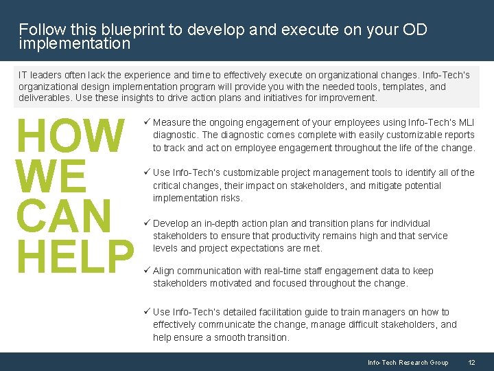 Follow this blueprint to develop and execute on your OD implementation IT leaders often