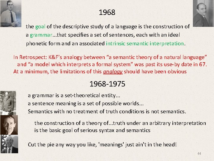 1968 the goal of the descriptive study of a language is the construction of