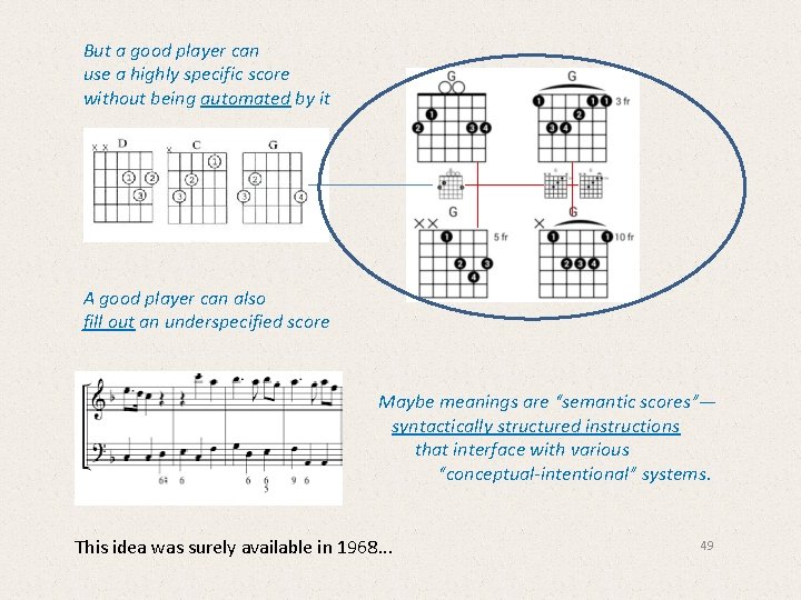 But a good player can use a highly specific score without being automated by