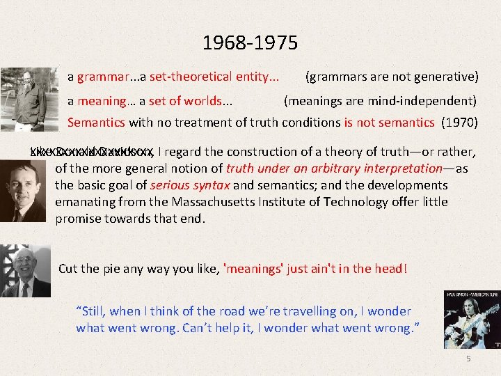 1968 -1975 a grammar. . . a set-theoretical entity. . . a meaning… a