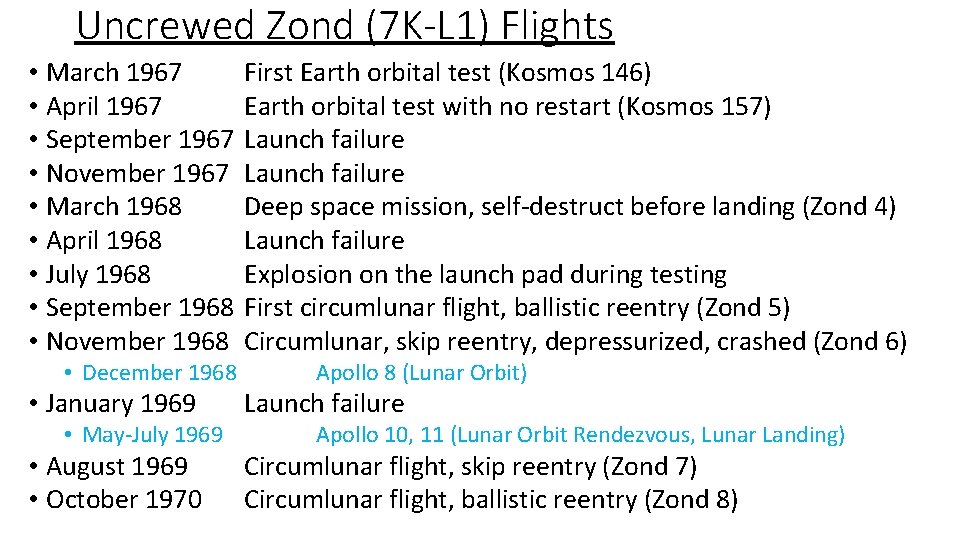 Uncrewed Zond (7 K-L 1) Flights • March 1967 • April 1967 • September