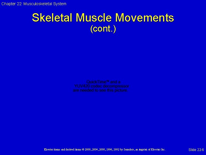 Chapter 22: Musculoskeletal System Skeletal Muscle Movements (cont. ) Elsevier items and derived items