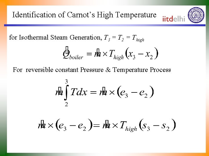 Identification of Carnot’s High Temperature for Isothermal Steam Generation, T 3 = T 2