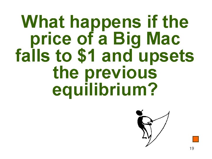 What happens if the price of a Big Mac falls to $1 and upsets