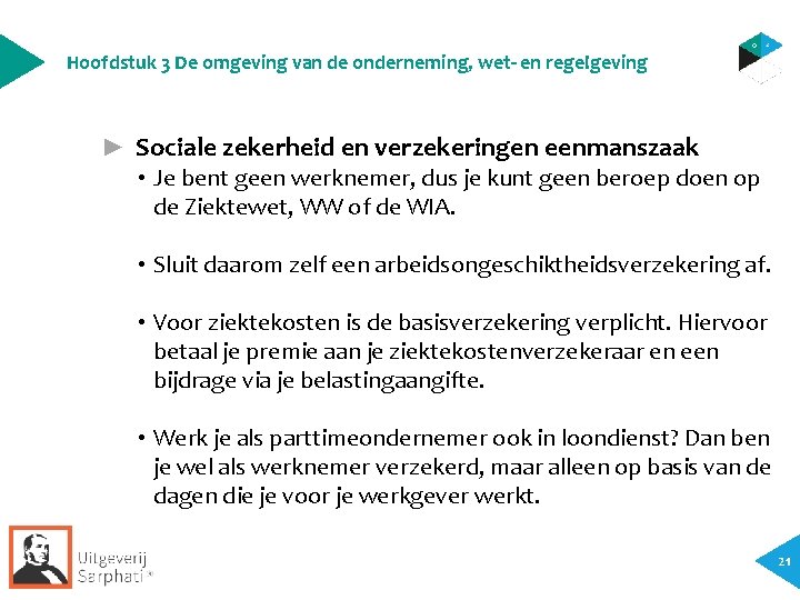 Hoofdstuk 3 De omgeving van de onderneming, wet- en regelgeving ► Sociale zekerheid en Hoofdstuk 3 De omgeving van de onderneming, wet- en regelgeving ► Sociale zekerheid en