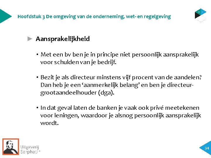 Hoofdstuk 3 De omgeving van de onderneming, wet- en regelgeving ► Aansprakelijkheid • Met Hoofdstuk 3 De omgeving van de onderneming, wet- en regelgeving ► Aansprakelijkheid • Met