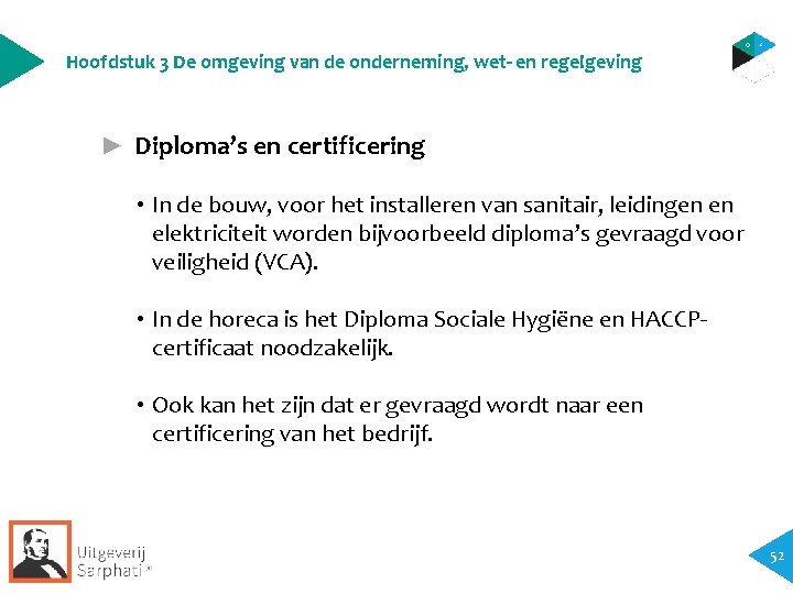Hoofdstuk 3 De omgeving van de onderneming, wet- en regelgeving ► Diploma’s en certificering Hoofdstuk 3 De omgeving van de onderneming, wet- en regelgeving ► Diploma’s en certificering
