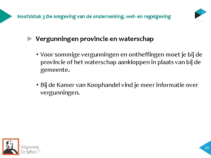 Hoofdstuk 3 De omgeving van de onderneming, wet- en regelgeving ► Vergunningen provincie en Hoofdstuk 3 De omgeving van de onderneming, wet- en regelgeving ► Vergunningen provincie en