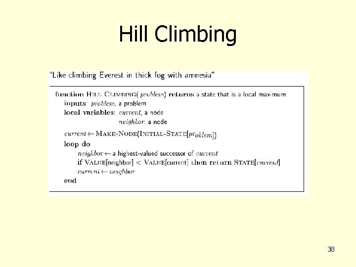 Hill Climbing 38 