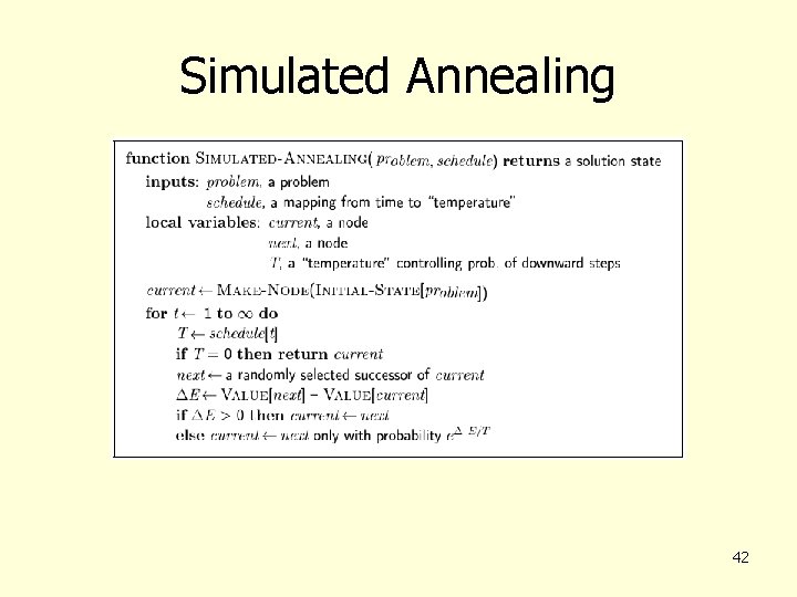 Simulated Annealing 42 