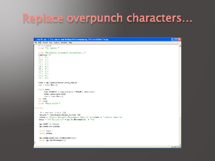 Replace overpunch characters… 
