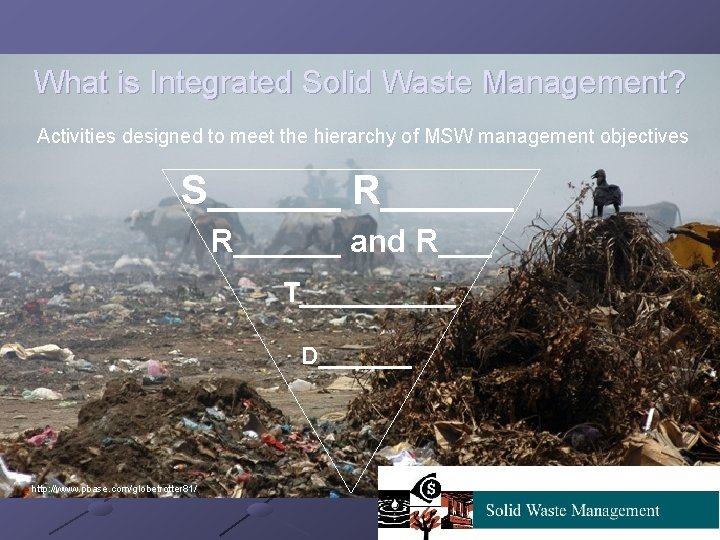 What is Integrated Solid Waste Management? Activities designed to meet the hierarchy of MSW