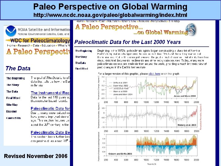 Paleo Perspective on Global Warming http: //www. ncdc. noaa. gov/paleo/globalwarming/index. html Revised November 2006