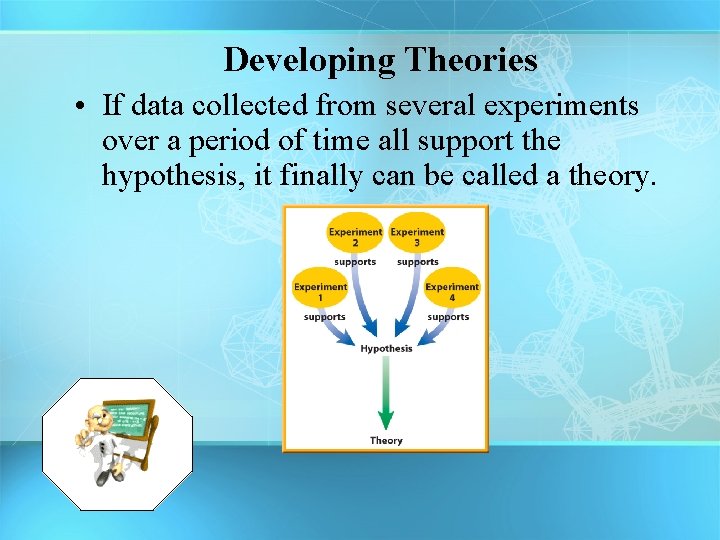 Developing Theories • If data collected from several experiments over a period of time