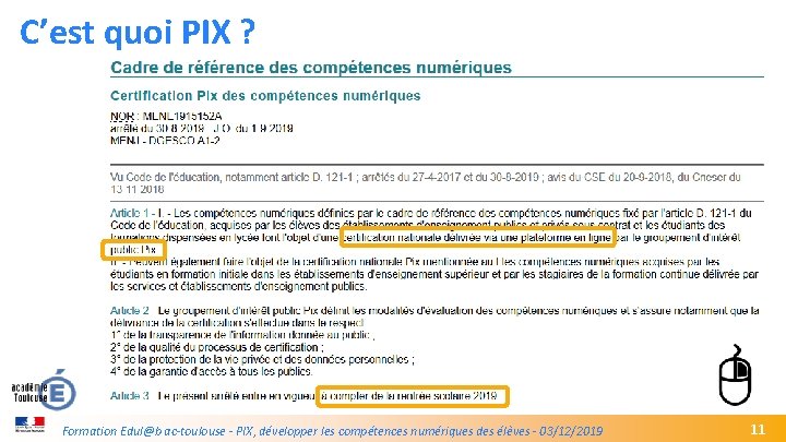 C’est quoi PIX ? GREC INITIALES Formation Edul@b ac-toulouse - PIX, développer les compétences