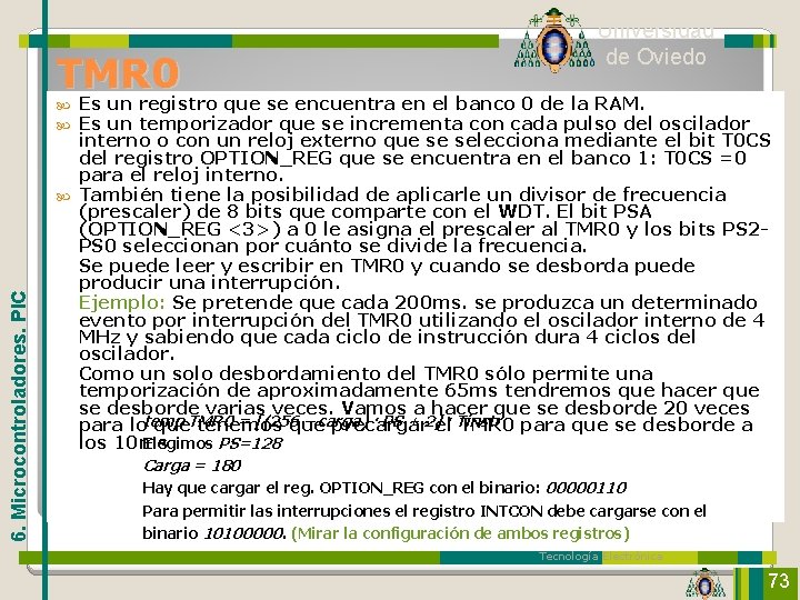 TMR 0 Universidad de Oviedo Es un registro que se encuentra en el banco