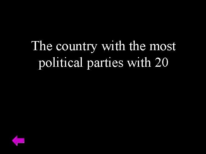 The country with the most political parties with 20 