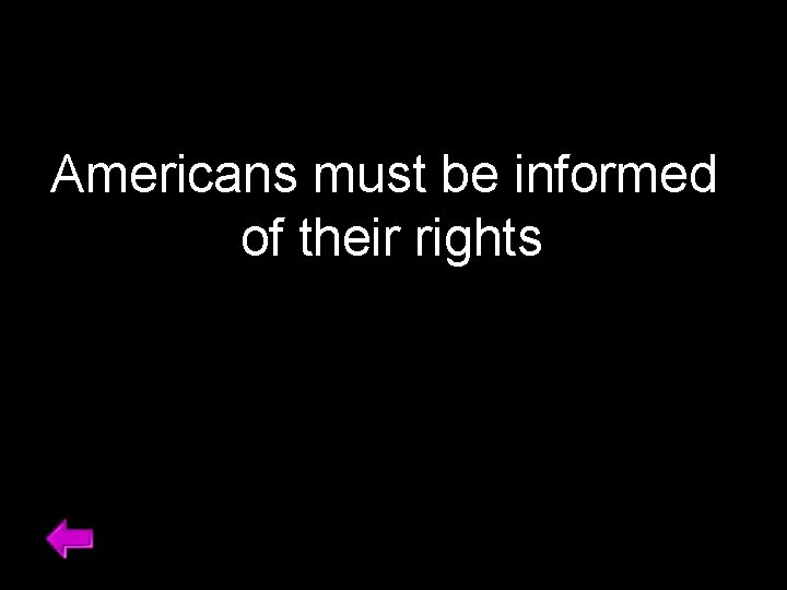 Americans must be informed of their rights 