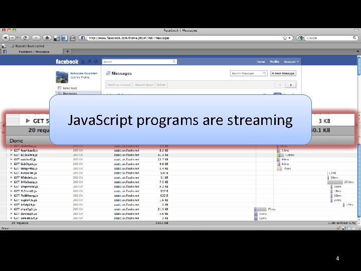 Java. Script programs are streaming 4 