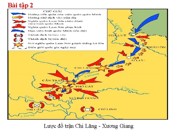 Bài tập 2 Lược đồ trận Chi Lăng - Xương Giang 