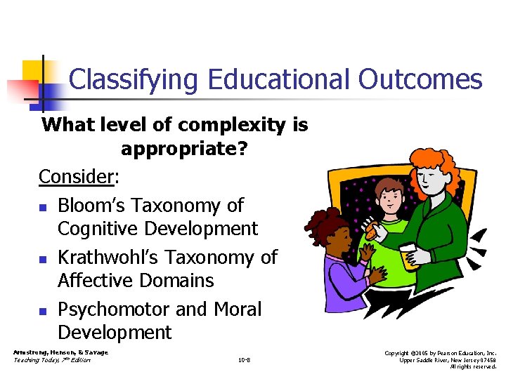 Classifying Educational Outcomes What level of complexity is appropriate? Consider: n Bloom’s Taxonomy of Classifying Educational Outcomes What level of complexity is appropriate? Consider: n Bloom’s Taxonomy of