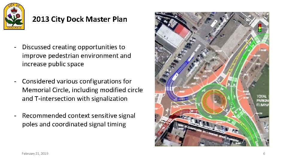 2013 City Dock Master Plan - Discussed creating opportunities to improve pedestrian environment and