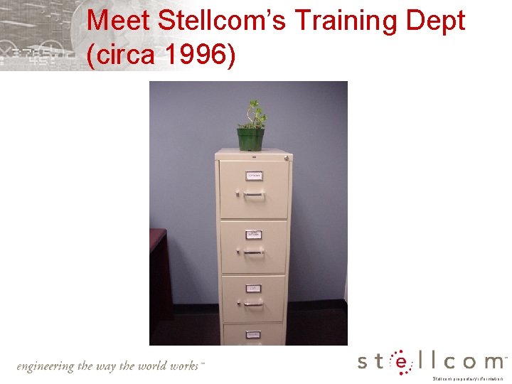 Meet Stellcom’s Training Dept (circa 1996) Stellcom proprietary information 