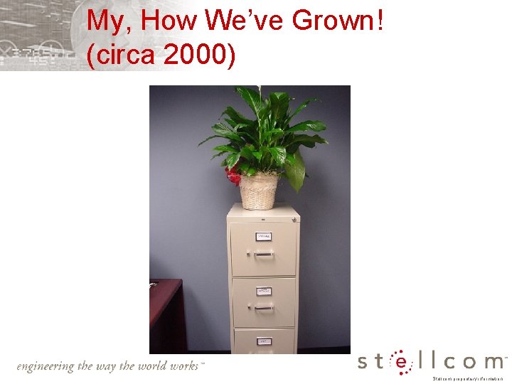 My, How We’ve Grown! (circa 2000) Stellcom proprietary information 