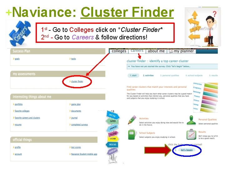 +Naviance: Cluster Finder 1 st - Go to Colleges click on *Cluster Finder* 2