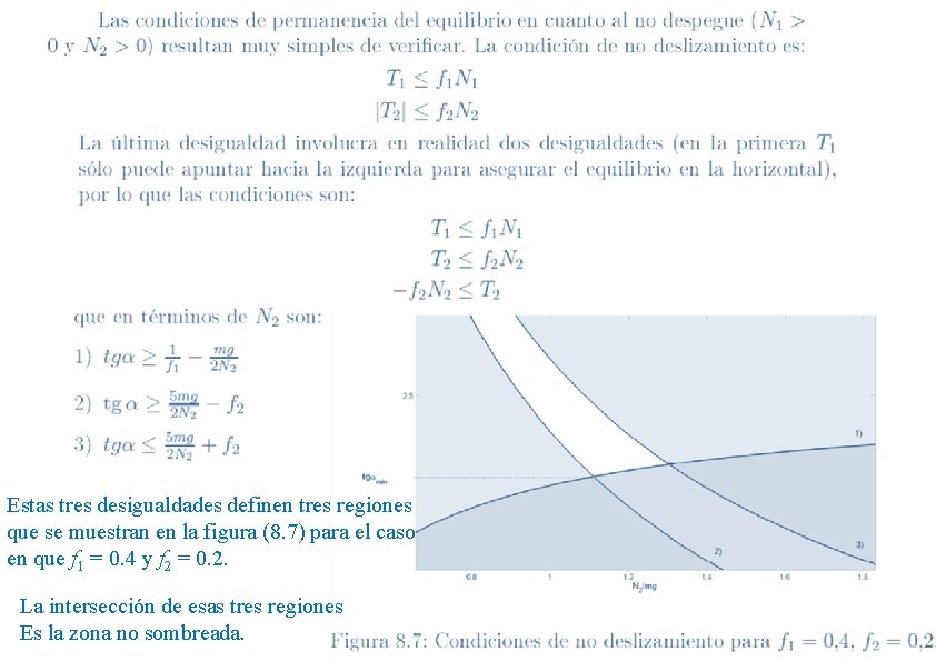 Estas tres desigualdades definen tres regiones que se muestran en la figura (8. 7)