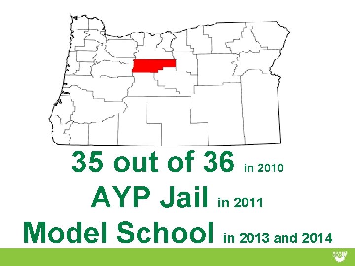 35 out of 36 AYP Jail in 2011 Model School in 2013 and 2014