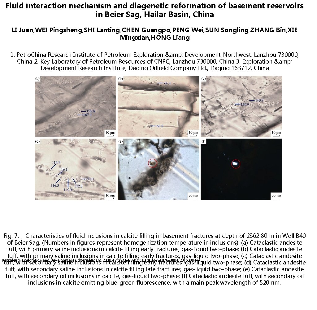 Fluid interaction mechanism and diagenetic reformation of basement reservoirs in Beier Sag, Hailar Basin,