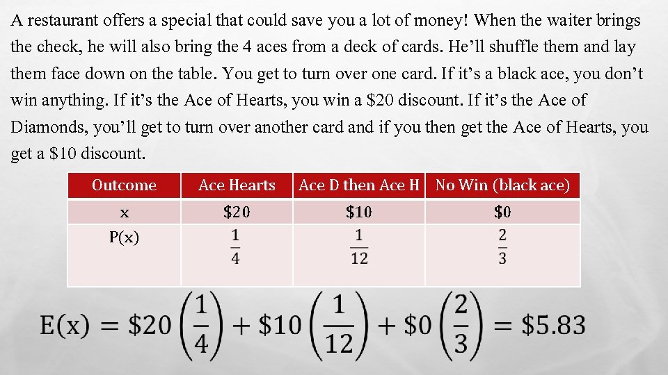 A restaurant offers a special that could save you a lot of money! When