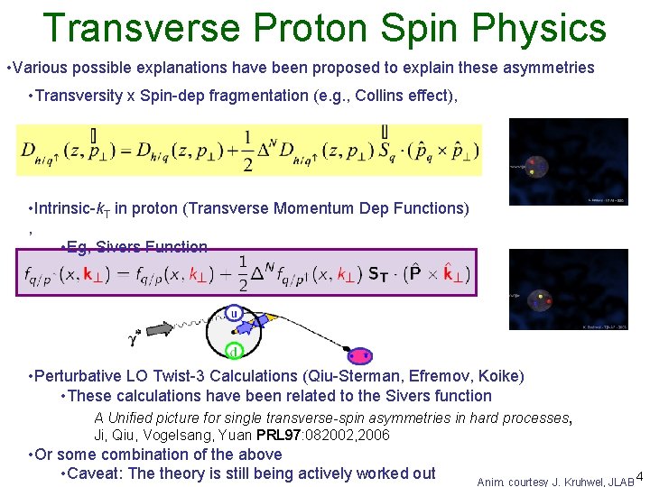 Transverse Proton Spin Physics • Various possible explanations have been proposed to explain these