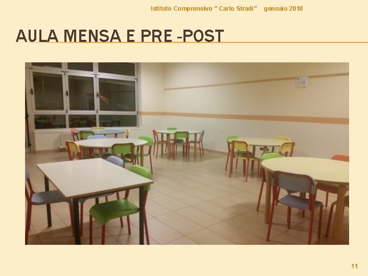 Istituto Comprensivo " Carlo Stradi" gennaio 2018 AULA MENSA E PRE -POST 11 