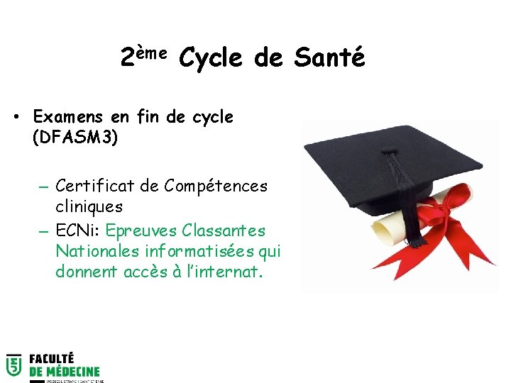 2ème Cycle de Santé • Examens en fin de cycle (DFASM 3) – Certificat