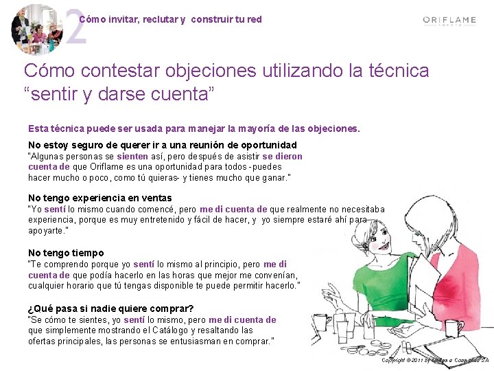 Cómo invitar, reclutar y construir tu red Cómo contestar objeciones utilizando la técnica “sentir