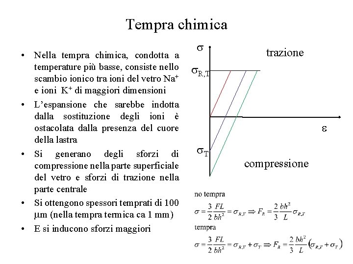 Tempra chimica • Nella tempra chimica, condotta a temperature più basse, consiste nello scambio