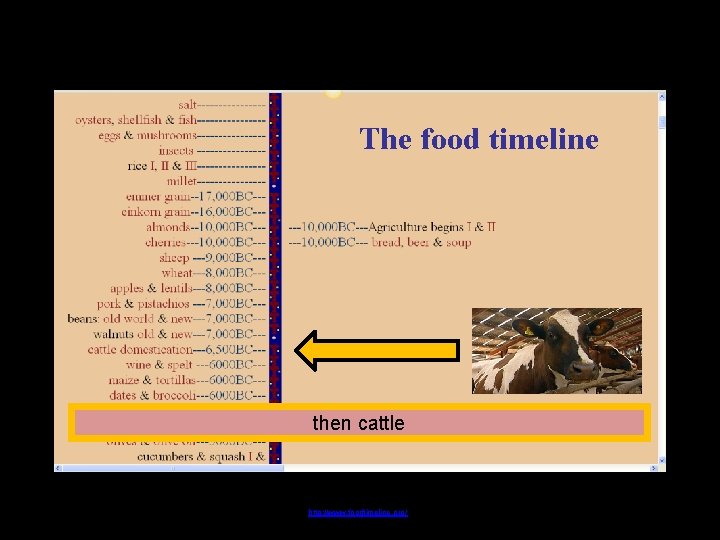 The food timeline then cattle http: //www. foodtimeline. org/ 