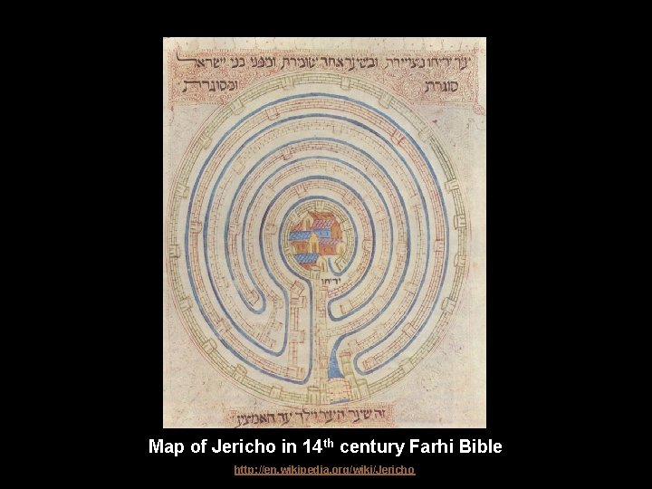 Map of Jericho in 14 th century Farhi Bible http: //en. wikipedia. org/wiki/Jericho 