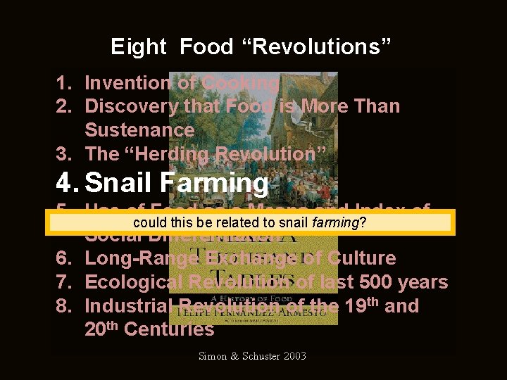 Eight Food “Revolutions” 1. Invention of Cooking 2. Discovery that Food is More Than