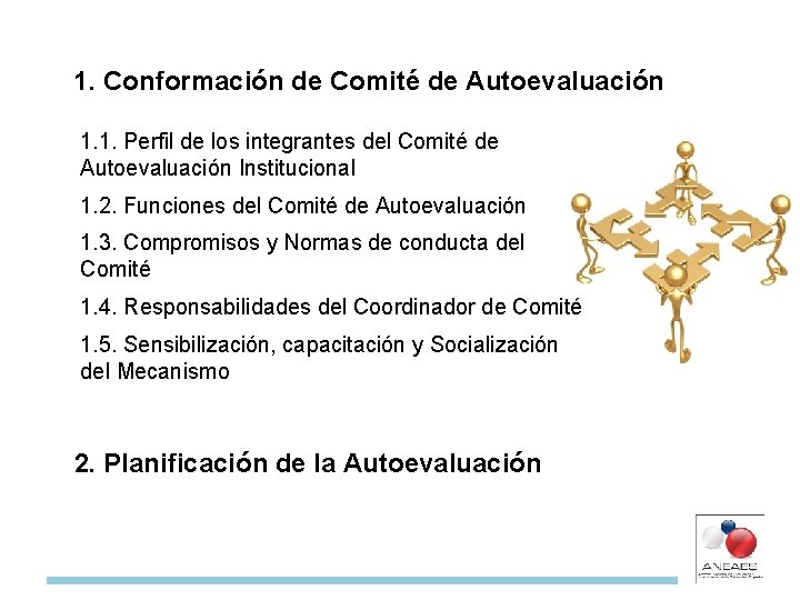 1. Conformación de Comité de Autoevaluación 1. 1. Perfil de los integrantes del Comité