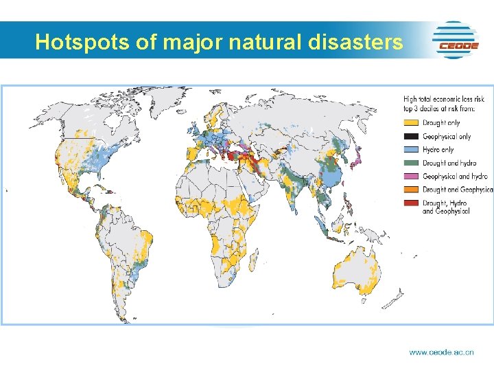 Hotspots of major natural disasters 