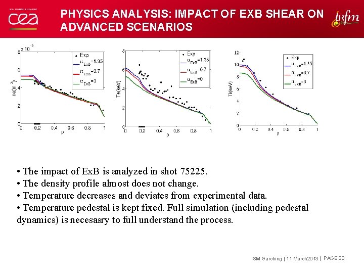 PHYSICS ANALYSIS: IMPACT OF EXB SHEAR ON ADVANCED SCENARIOS • The impact of Ex.