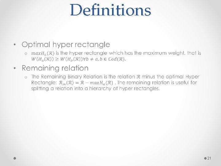 Definitions • 21 Definitions • 21