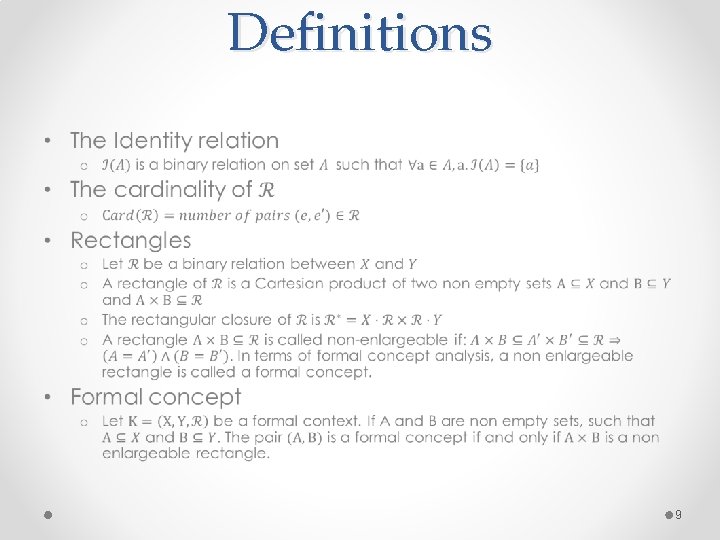 Definitions • 9 Definitions • 9