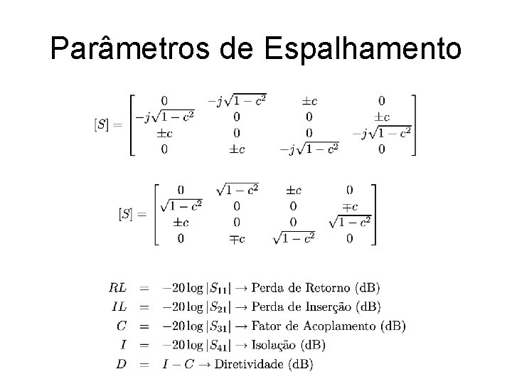 Parâmetros de Espalhamento 